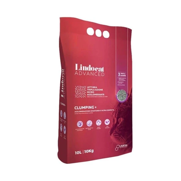 Lindocat Advanced Aktif Karbonlu Ekstra Topaklanan Kokusuz Bentonit Kedi Kumu 10 Lt ürün görseli 1