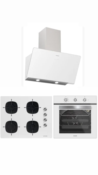 Beyaz 65 Cm Ocaklı Dijital Fırınlı Ankastre Set (3457 Soho - CS5700E7W01 - BO6503W01 ) ürün görseli 1