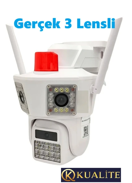 O-kam 3033 3 Kameralı 9mp Wıfı Ptz Kamera Gece Görüşlü Güvenlik Kamerası ürün görseli 1