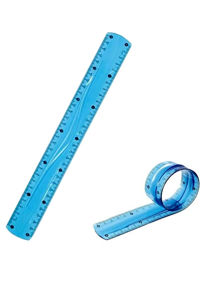 Mavi Esnek Plastik Cetvel Flexy Cetvel Kırılmayan Cetvel 30 Cm - 1 Adet ürün görseli 1