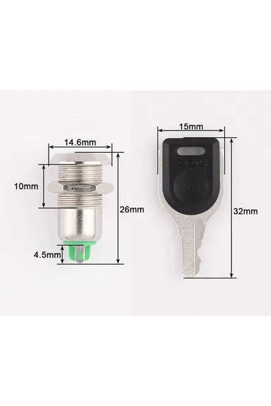 12mm Metal Button 2 Anahtarlı - Resim 3
