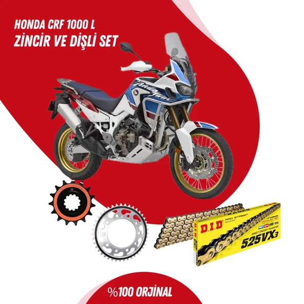 HONDA CRF 1000 L 16-19 DID VX3 GOLD ZİNCİR DİŞLİ SET ürün görseli 1