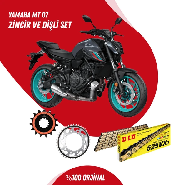 YAMAHA MT 07 TRACER 16-23 DID VX3 GOLD ZİNCİR DİŞLİ SET ürün görseli 1