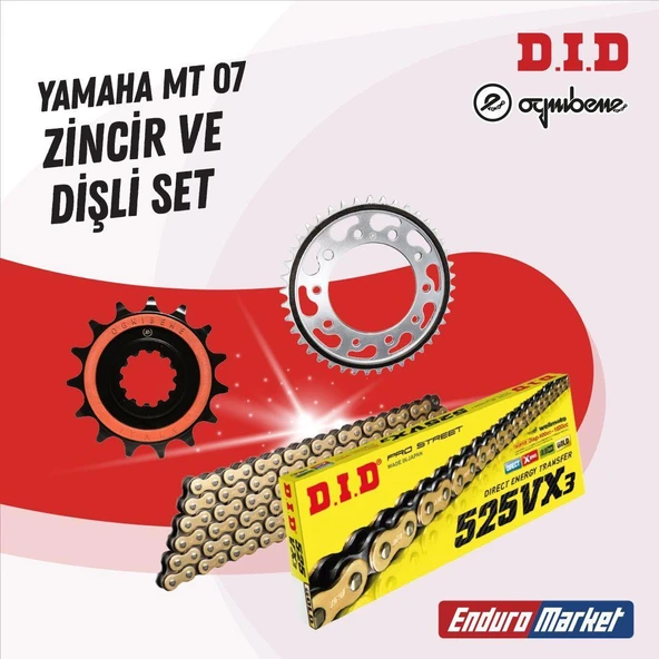 YAMAHA MT 07 14-23 DID VX3 GOLD ZİNCİR DİŞLİ SET ürün görseli 1