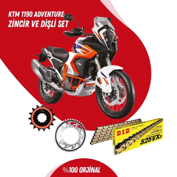 KTM 1190 ADVENTURE 13-16 DID VX3 GOLD ZİNCİR DİŞLİ SET ürün görseli 1