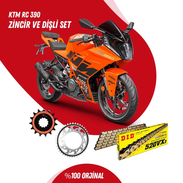 KTM RC 390 14-23 DID VX3 GOLD ZİNCİR DİŞLİ SET ürün görseli 1