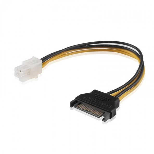ATX 4 pin 12V power to sata 15 pin erkek power kablo 30cm ürün görseli 1