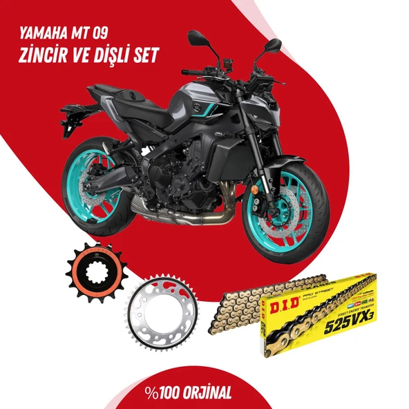 YAMAHA MT 09 13-20 DID VX3 GOLD ZİNCİR DİŞLİ SET ürün görseli 1