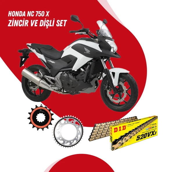 HONDA NC 750 X 21-23 DID VX3 GOLD ZİNCİR DİŞLİ SET ürün görseli 1