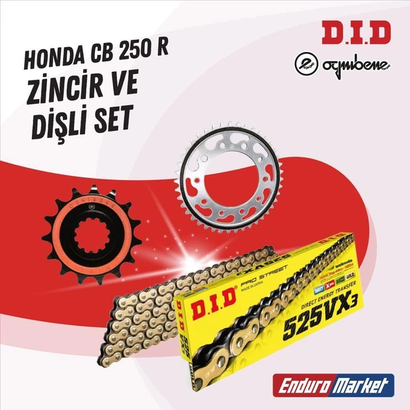 HONDA CB 250 R 18-23 DID VX3 GOLD ZİNCİR DİŞLİ SET ürün görseli 1