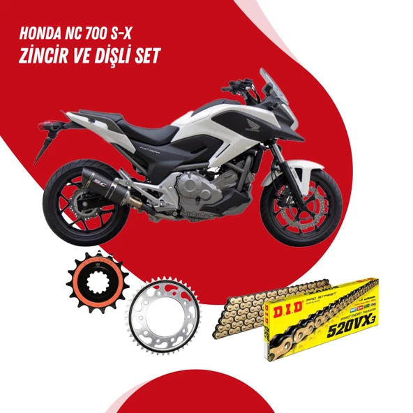 HONDA NC 700 S-X 12-13 DID VX3 GOLD ZİNCİR DİŞLİ SET ürün görseli 1