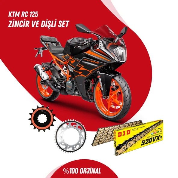 KTM RC 125 14-23 DID VX3 GOLD ZİNCİR DİŞLİ SET ürün görseli 1