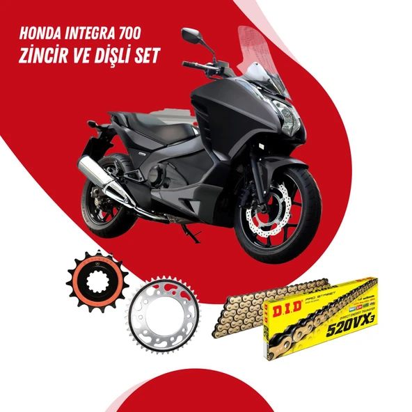 HONDA INTEGRA 700 12-13 DID VX3 GOLD ZİNCİR DİŞLİ SET ürün görseli 1