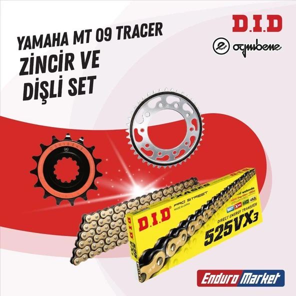 YAMAHA MT 09 TRACER 13-23 DID VX3 GOLD ZİNCİR DİŞLİ SET ürün görseli 1