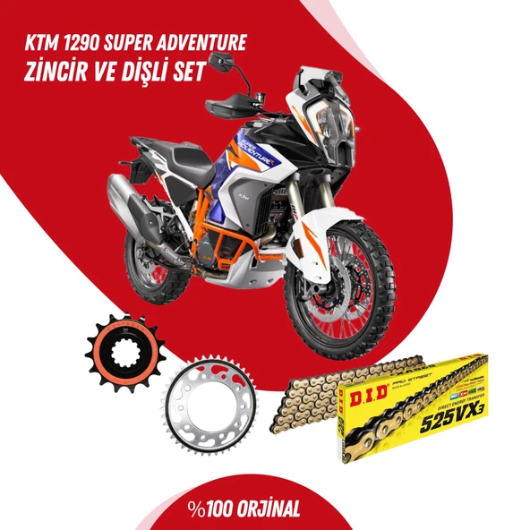 KTM 1290 SUPER ADVENTURE 15-23 DID VX3 GOLD ZİNCİR DİŞLİ SET ürün görseli 1