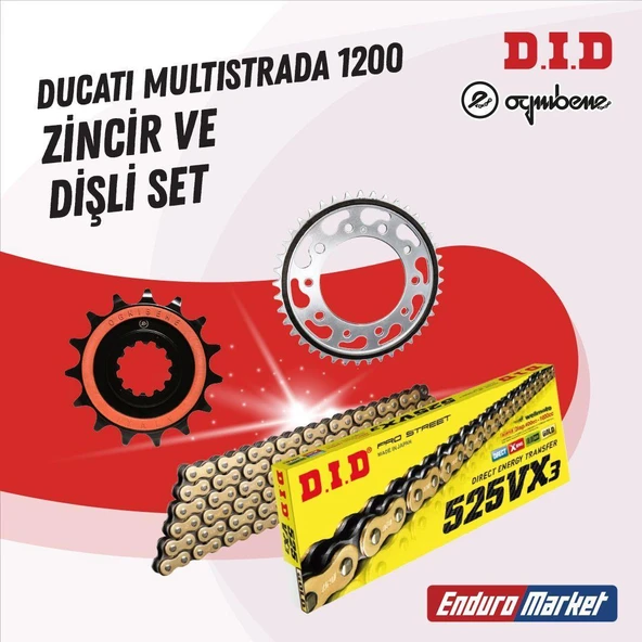 DUCATI MULTISTRADA 1200 10-17 DID VX3 GOLD ZİNCİR DİŞLİ SET ürün görseli 1