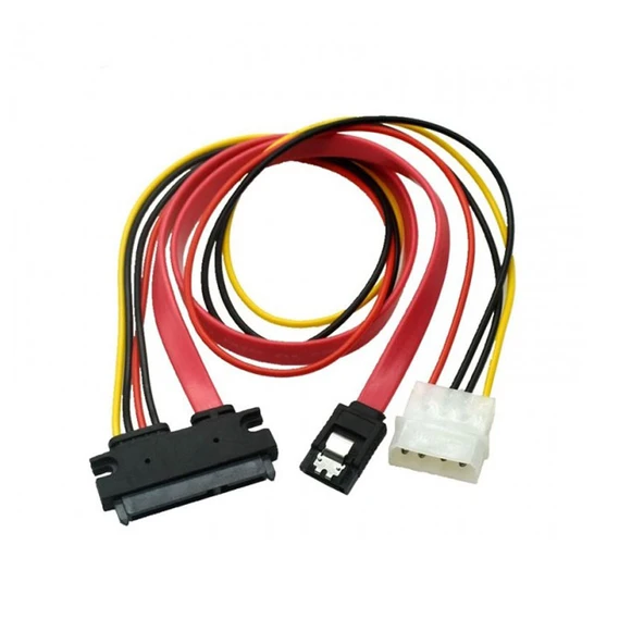 Sata data15+7 pin to 7pin sata 4 pin IDE molex power kablosu 90cm ürün görseli 1