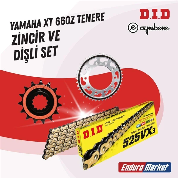 YAMAHA XT 660 Z TENERE 08-15 DID VX3 GOLD ZİNCİR DİŞLİ SET ürün görseli 1