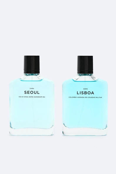 ZARA SEOUL 532-8 SINSA DONG EDT 100 ML + ZARA LISBOA COLOMBO AVENIDA DO COLEGI EDT 100 ML (3.4 FL. OZ). ürün görseli 1