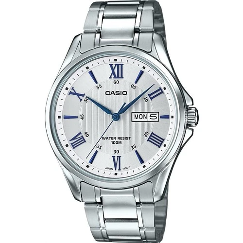 Casio MTP-1384D-7A2VDF Quartz Çelik Gri Beyaz Kadran 10 ATM 41 mm Erkek Kol Saati ürün görseli 1