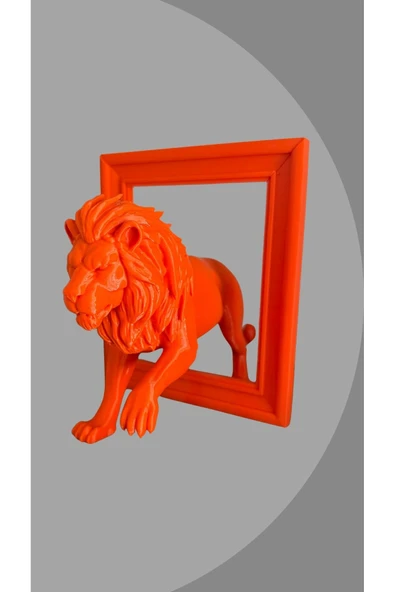 FK Filament Çerçeveden Çıkan Aslan Figürü – 15 cm Dekoratif Obje ürün görseli 1