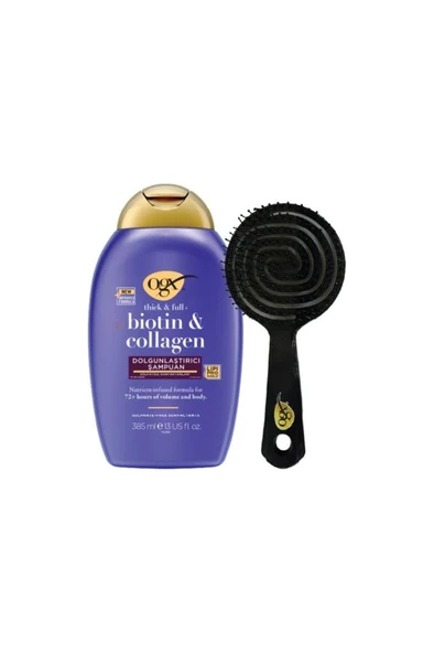 OGX Dolgunlaştırıcı Biotin & Kolajen Sülfatsız Şampuan 385 ml + OGX Tarak ürün görseli 1