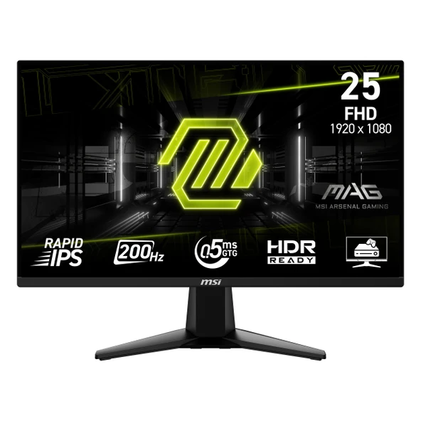MSI MAG E20 255F 24.5" 200Hz 0.5Ms HDMI+DP HDR FullHD FreeSync IPS Vesa Monitör ürün görseli 1