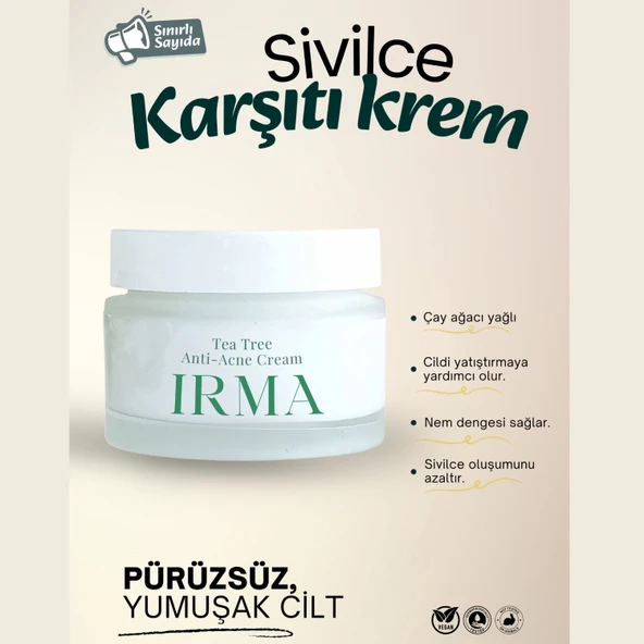 Tea Tree Anti Akne Kremi 50 ml – Gözenek Temizleyici, Siyah Nokta Karşıtı ürün görseli 1