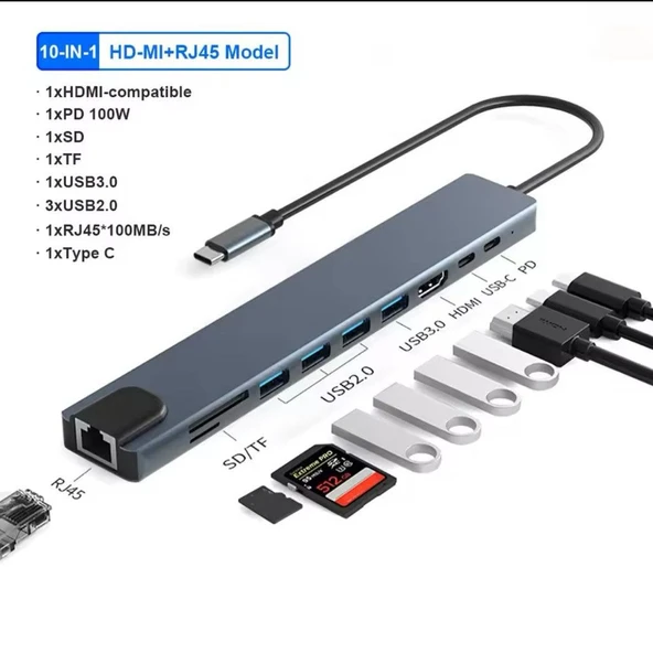 ZR795 Type-C 10 İn 1 Pd Çevirici ürün görseli 1