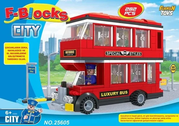 F-blocks Cıty Seri Luxury Bus Katlı Otobüs 282 Parça Lego ürün görseli 1