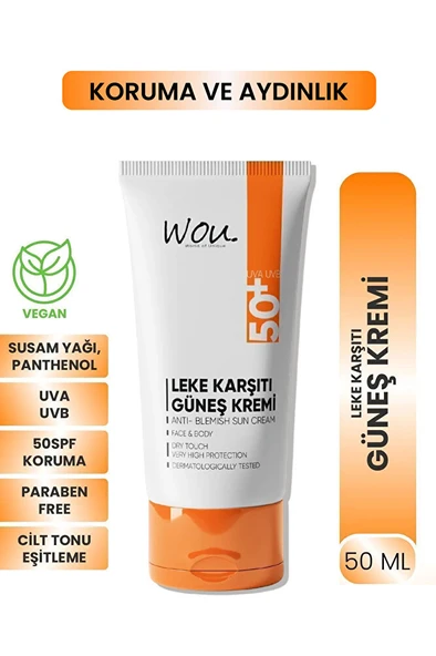 Wou Leke Karşıtı Yüksek Koruma Güneş Kremi Spf50 50 ml ürün görseli 1