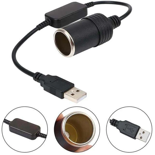 Powermaster PM-5726 USB 2.0 Siyah 5 Volt 2 Amper To 12 Volt 800mAh Araç Çakmaklığına Çevirici ürün görseli 1