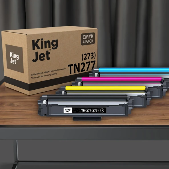 Kingjet Brother Uyumlu MFC-L3770CDW Yüksek Kapasiteli 4 Renk (Takım) Muadil Toner | TN-277 ürün görseli 1