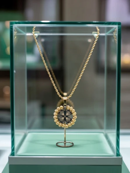 Jade'm Gold Paslanmaz Çelik Dört Yapraklı Yonca Kolye ürün görseli 1