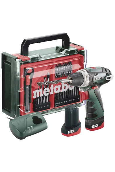 Metabo PowerMaxx BS Şarjlı Matkap 12 Volt + 41 Parça Aksesuar Seti ürün görseli 1