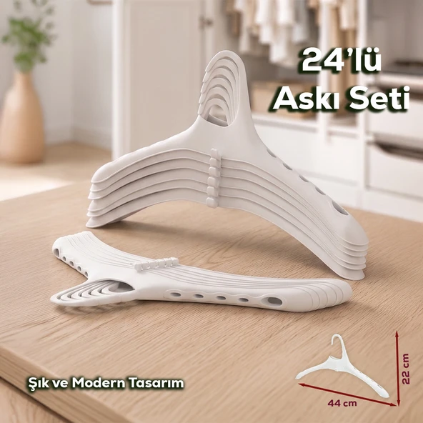 Porsima Harmoni 24 Adet Dolap Içi Düzenleyici Organizer İç İçe Geçen Askı Tişört Gömlek Elbise Askısı Gri ürün görseli 1