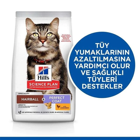 Hill's SP Mükemmel Tüyler için Tavuklu Kedi Maması 1,5KG ürün görseli 1