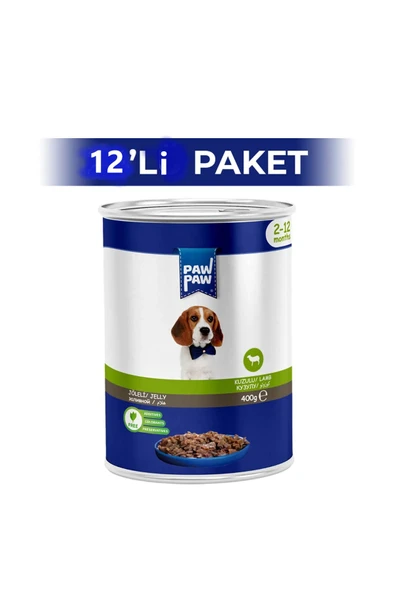 (KLASSMAMA)Jelly Kuzulu Yavru Köpek Konserve Maması 400 gr 12 Adet ürün görseli 1
