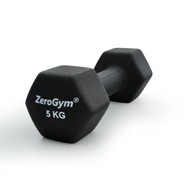 Zerogym Neopren Kaplı  İçi Demir Dambıl 5 kg Siyah 1 Adet ürün görseli 1