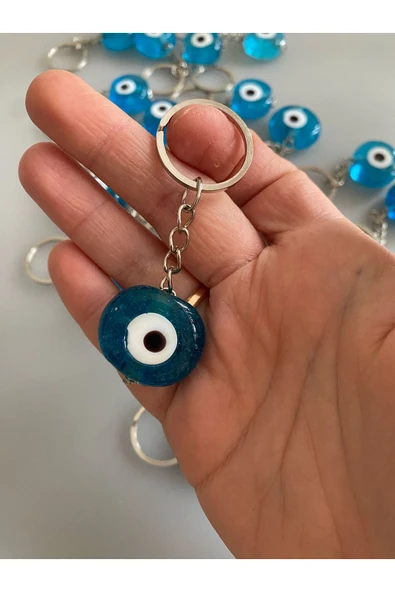 BAE ATOLYE El Yapımı Cam Nazar Boncuğu Anahtarlık ürün görseli 1