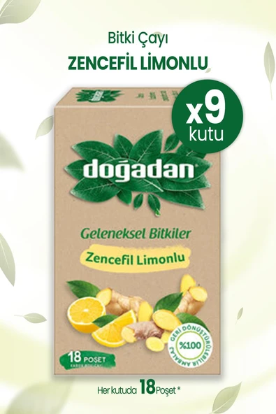 Doğadan Zencefil Limonlu Bitki Çayı 18'li x 9 Adet ürün görseli 1