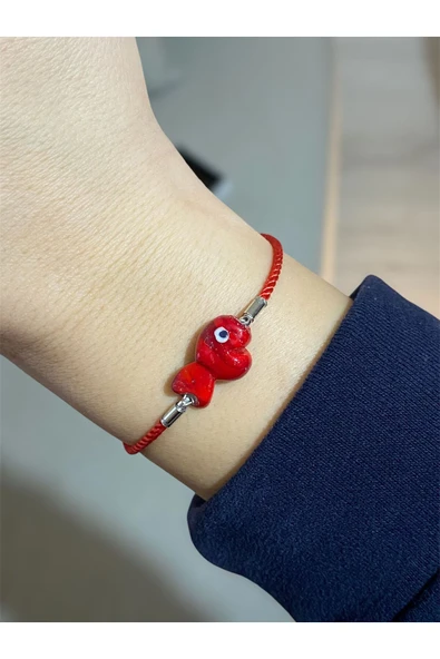 BAE ATOLYE Kırmızı Cam Balık Murano Bileklik ürün görseli 1