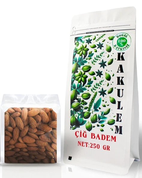 KAKULEM SERTİFİKALI Yerli Çiğ Badem İçi 250 GR ürün görseli 1