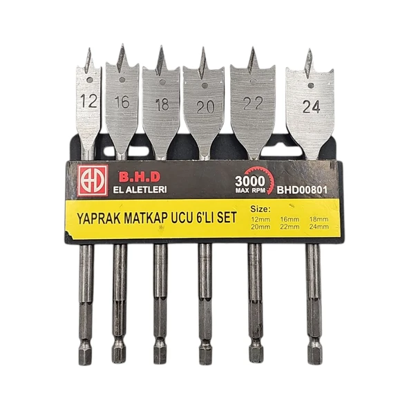 Fixonic B.H.D BHD000801 6'lı Yaprak Matkap Ucu Seti (12-16-18-20-22-24mm) ürün görseli 1