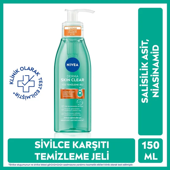 Nivea Derma Skin Clear Sivilce Karşıtı Yüz Temizleme Jeli 150ml ürün görseli 1