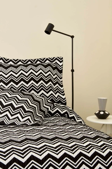 Wave Yatak Örtüsü Çift Kişilik Black - Resim 10