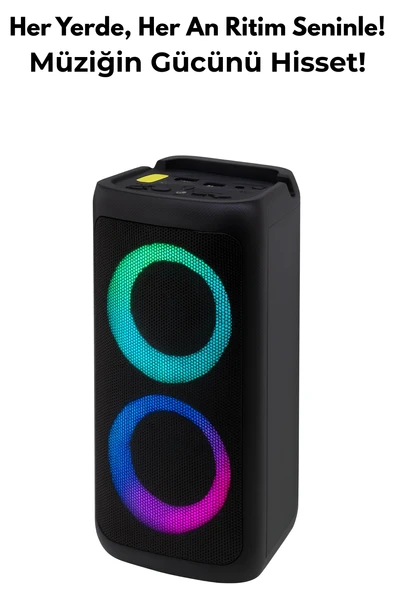 Kablosuz LED Işıklı Bluetooth Hoparlör  Güçlü Ses, Uzun Pil Ömrü, Taşınabilir ürün görseli 1