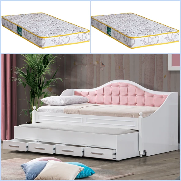 Yavrulu Karyola, Eymen Yavrulu Yatak - Pembe 2 Adet Comfort Yatak ürün görseli 1