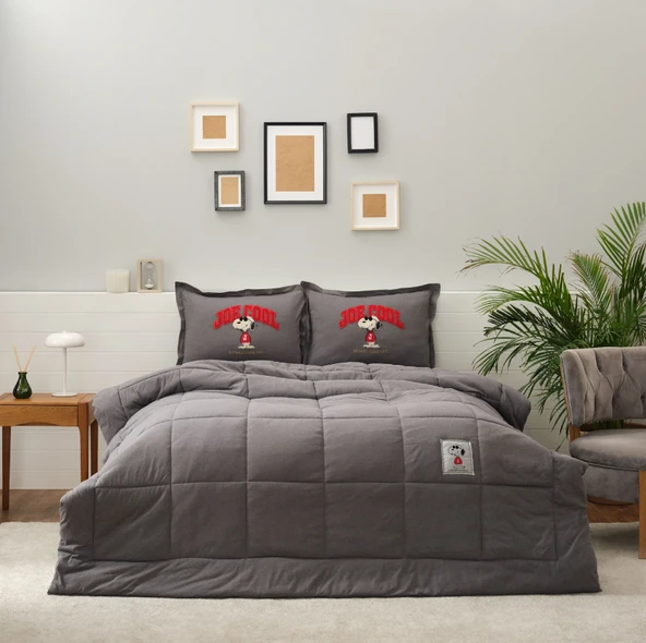 Peanuts by Karaca Home Joe Gri Çift Kişilik Cotton Comfort ürün görseli 1