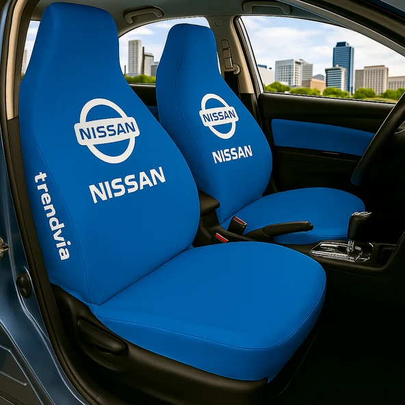 Nissan Uyumlu Mavi Renk Penye Oto Koltuk Kılıfı Takımı Ön ve Arka Koltuk Koruyucu Kılıf ürün görseli 1